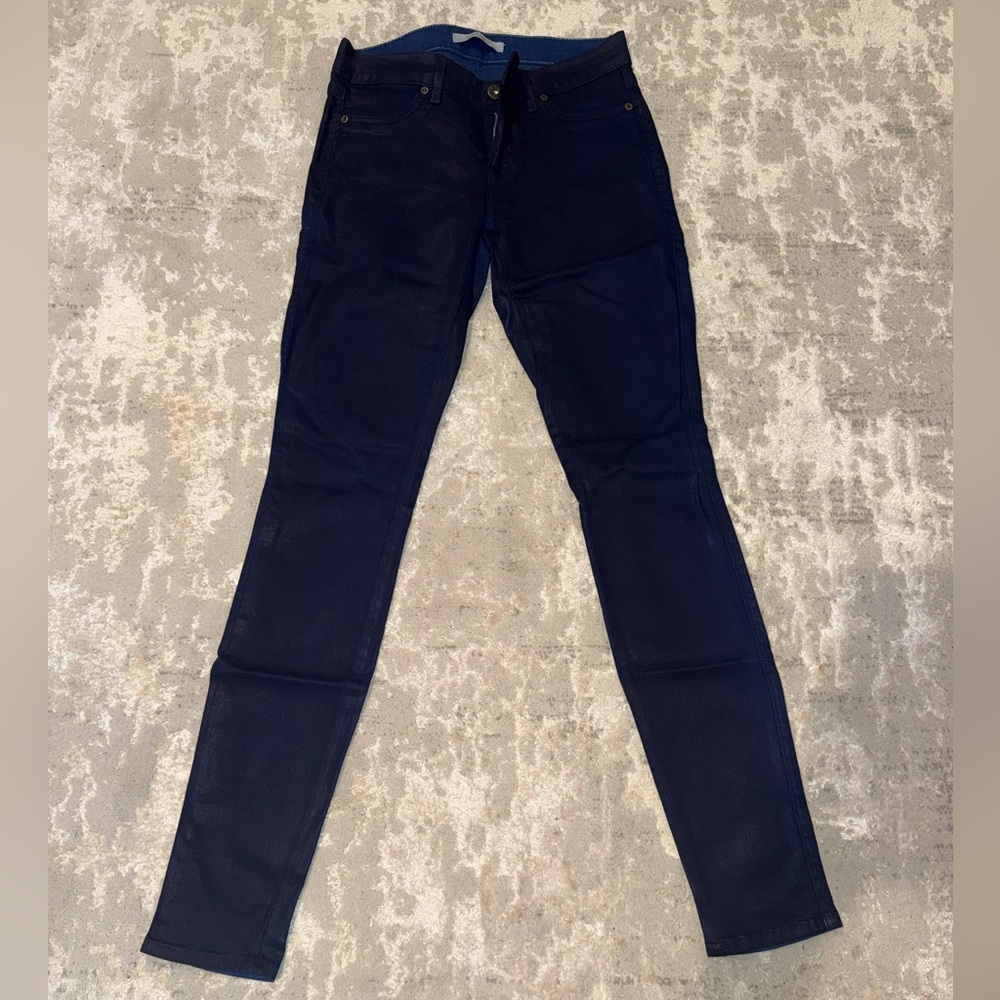 Rich & Skinny Blue Wax Coated Skinny Jeans